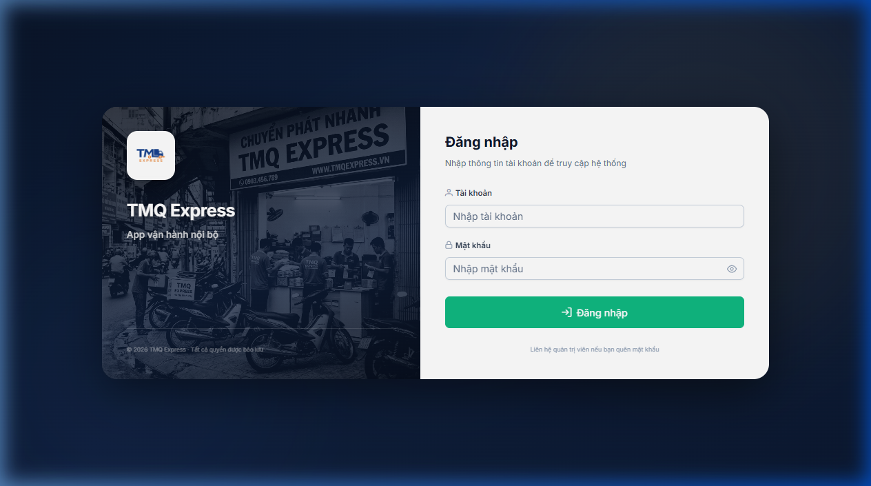 Màn hình đăng nhập TMQ Express