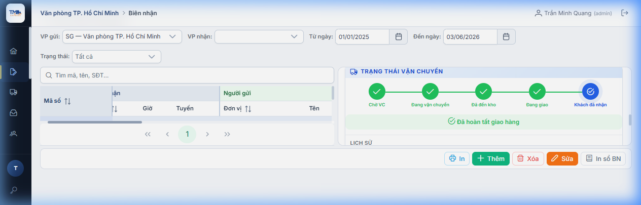Thanh trạng thái vận chuyển